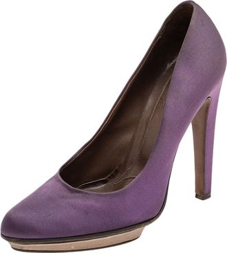 Marni Purple Satin Platform Pumps