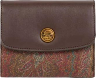 Etro Paisley Jacquard Pasjeshouder Portemonnee - Dames - Portefeuilles - Bruin - ONE Size - Katoen - Accessoires