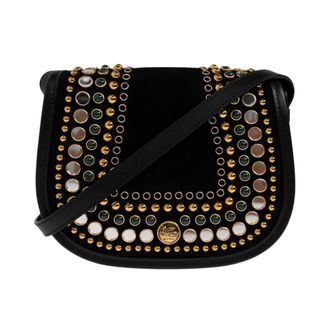 Etro Caccetta Studded Suede Crossbody - Dames - Tassen - Zwart - Maat: ONE Size Su&egrave;de