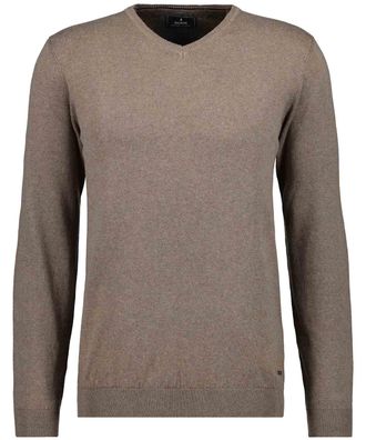 Ragman V-Ausschnitt-Pullover RAGMAN, Herren, Gr. 52, braun (camel), 95% Baumwolle 5% Cashmere, V-Ausschnitt, Pullover V-Ausschnitt-Pullover