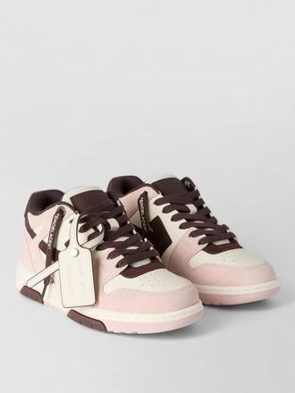 Off-white leather low-top sneakers