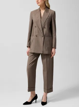 Max Mara Womens Pure virgin wool cuffed pant