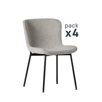 Klast Packs 4 sillas boucl&eacute; gris 50 x 80 cm