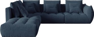 MICADONI 7-Sitzer Design Ecksofa Bloom mit Eckteil links - Strukturstoff