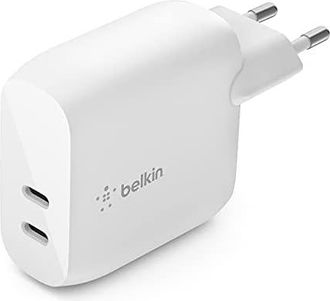 Belkin 40w Dual Usb-c Pd Wall Charger - White