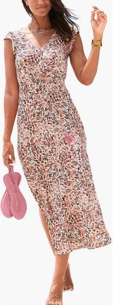 Lascana Womens Side Slit Maxi Dress in Rose & Cream at Nordstrom, Size 10