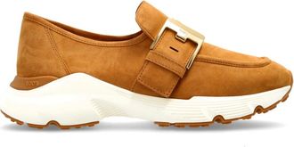 Tod's Buckle-Detail Sneakers - Dames - Loafers - Bruin - 38 EU - Leer - Schoenen