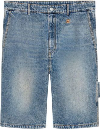 Courr&egrave;ges Mid-Blue Denim Shorts