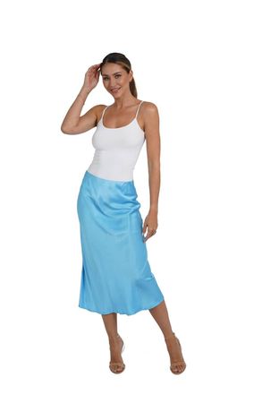 Love Token Rosabel Midi Skirt In Blue
