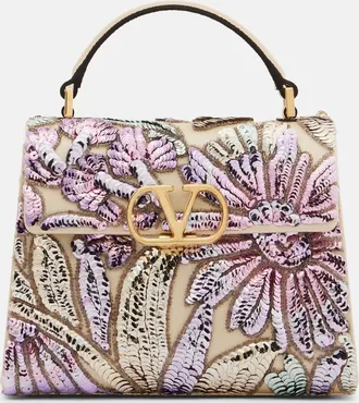Valentino Garavani VSling Mini sequined satin top-handle bag
