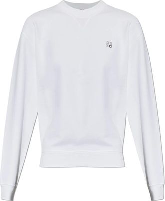Dsquared2 Sweatshirt met logo-vormige applicatie - Dames - Sweatshirts - Wit - L - Katoen - Hoodies & sweatvesten