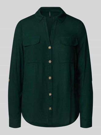 Vero Moda Regular Fit Hemdbluse aus reiner Viskose Modell BUMPY in Dunkelgruen, Gr&ouml;&szlig;e XS