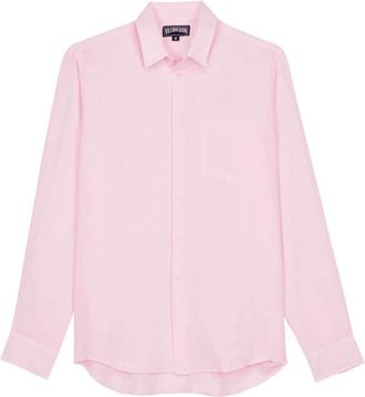 Vilebrequin Caroubis Linen Shirt - Heren - Casual Overhemden - Roze - 5XL - Linnen - Overhemden