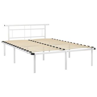 vidaXL Estructura De Cama Sin Colch&oacute;n Metal Blanco 140x200 Cm Vidaxl