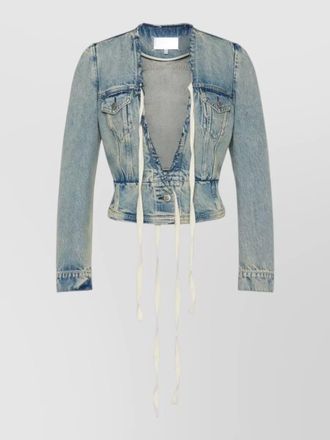 Maison Margiela denim cotton jacket distressed frayed pockets buttons