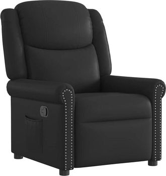 vidaXL Vidaxl - Sill&oacute;n Reclinable Cuero Sint&eacute;tico Negro Brillante