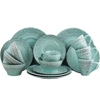 Elama Malibu 16-Piece Dinnerware Set, Service for 4