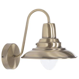 Beliani L&aacute;mpara De Pared Aplique De Metal Lat&oacute;n Estilo Cl&aacute;sico Vintage Luza
