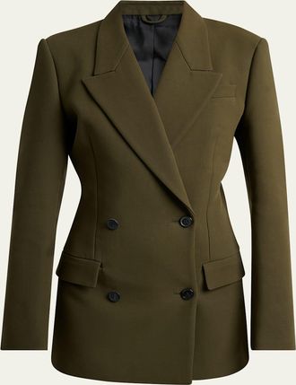Alaia Tailored Double-Breasted Cotton Blazer