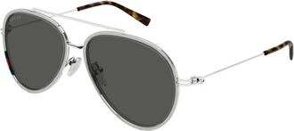 Gucci Sunglasses, male, Gray, 56 MM, Aviator Sunglasses