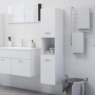 vidaXL Mobile Da Bagno Bianco 30x30x130 Cm In Legno Multistrato - Vidaxl