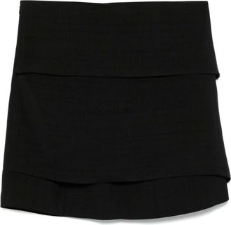 Birgitte Herskind Rokken, Dames, Zwart, L, Zwarte Omslagrok met Zijstrik