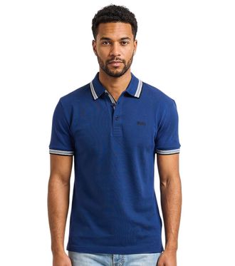 HUGO BOSS Blue Shirt Collar Polos