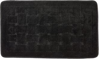 TJ Hughes Orkney - Crosshatch Bath mat in Black - TJ Hughes
