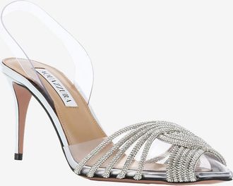 Aquazzura Slingback-Pumps mit Kristallen Gatsby Sling 75