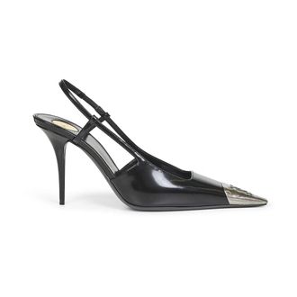 Saint Laurent Schoenen, Dames, Zwart, 38 EU, Leer, Jeanne Slingback Pump