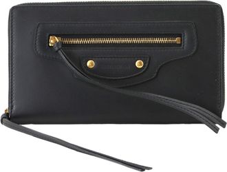 Balenciaga Black Leather Long Bill Wallet (Bi-Fold) (Pre-Owned)