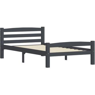vidaXL Giroletto senza Materasso Grigio Scuro 100x200 cm Legno Pino - Vidaxl