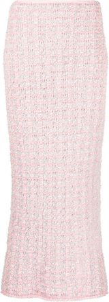 Balenciaga Back-to-Front boucl&eacute; long skirt - women - Polyamide - S - Pink