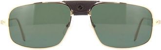 Cartier Santos de Cartier Polarized Green Rectangular Mens Sunglasses CT0193S 002 60