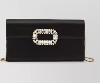Roger Vivier satin envelope shoulder bag chain strap