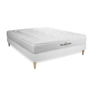 Royal Palace Bedding Somier blanco + colch&oacute;n con muelles y viscoel&aacute;stica 140 x 190