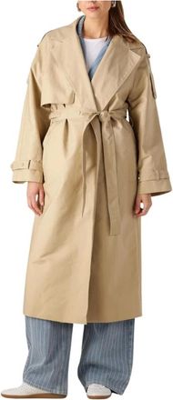 Notre-V Jassen, Dames, Beige, S, Katoen, Tijdloze Beige Trenchcoat