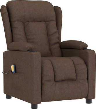 vidaXL Sill&oacute;n De Masaje El&eacute;ctrico Tela Marr&oacute;n Vidaxl
