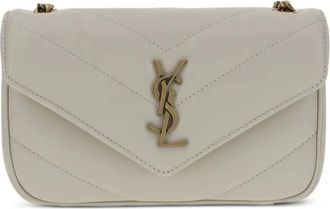 Saint Laurent Lou Lou mini-crossbodytas - Beige