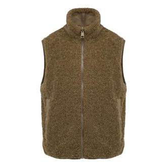 Bomboogie Omkeerbaar Sherpa Vest - Heren - Jassen - Bruin - Maat: 2XL Zijde