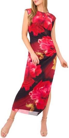 Ted Baker Floral Mesh Column Dress in Flame Scarlet at Nordstrom Rack, Size X-Small