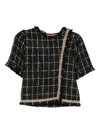 Miau by Clara Rotescu Makoa chain-trim top - women - Cotton/Wool/Polyamide - 38 - Black