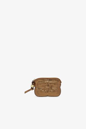 キーホルダー・キーリング Apple Wallet - Ganni - Leather - Orange Flame Orange Apple Coin Purse | GANNI US