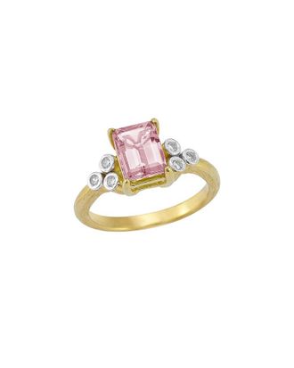 I.Reiss Company 14K 1.09 Ct. Tw. Diamond & Rose Quartz Cocktail Ring
