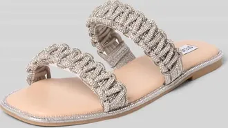 Steve Madden Slides mit Strasssteinbesatz Modell Nyssa in Silber, Gr&ouml;&szlig;e 36