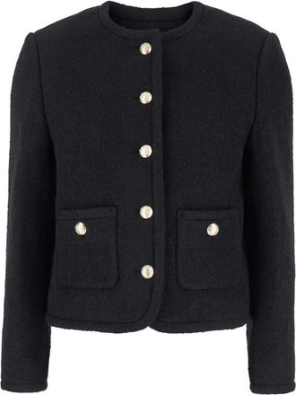 Dunst Klassieke Tweedjas in Zwart - Dames - Blazers - Zwart - M - Tweed - Jassen