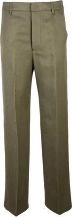 Dondup Reina Wide Leg Broeken - Dames - Chinos - Groen - W29 - Linnen - Broeken