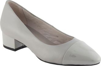David Tate Colette Cap Toe Pump in Gray Nappa at Nordstrom Rack, Size 10.5