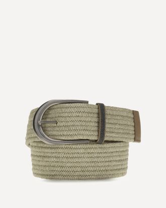 Brunello Cucinelli Braided linen Belt with Shiny Loop Female XS