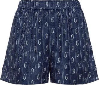 Tory Burch Camp Short - Dames - Bermuda - Blauw - M - Korte Broeken